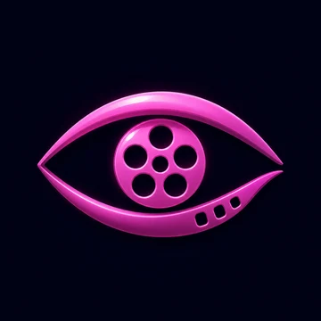 App icon: a pink eye with a film-reel pupil
